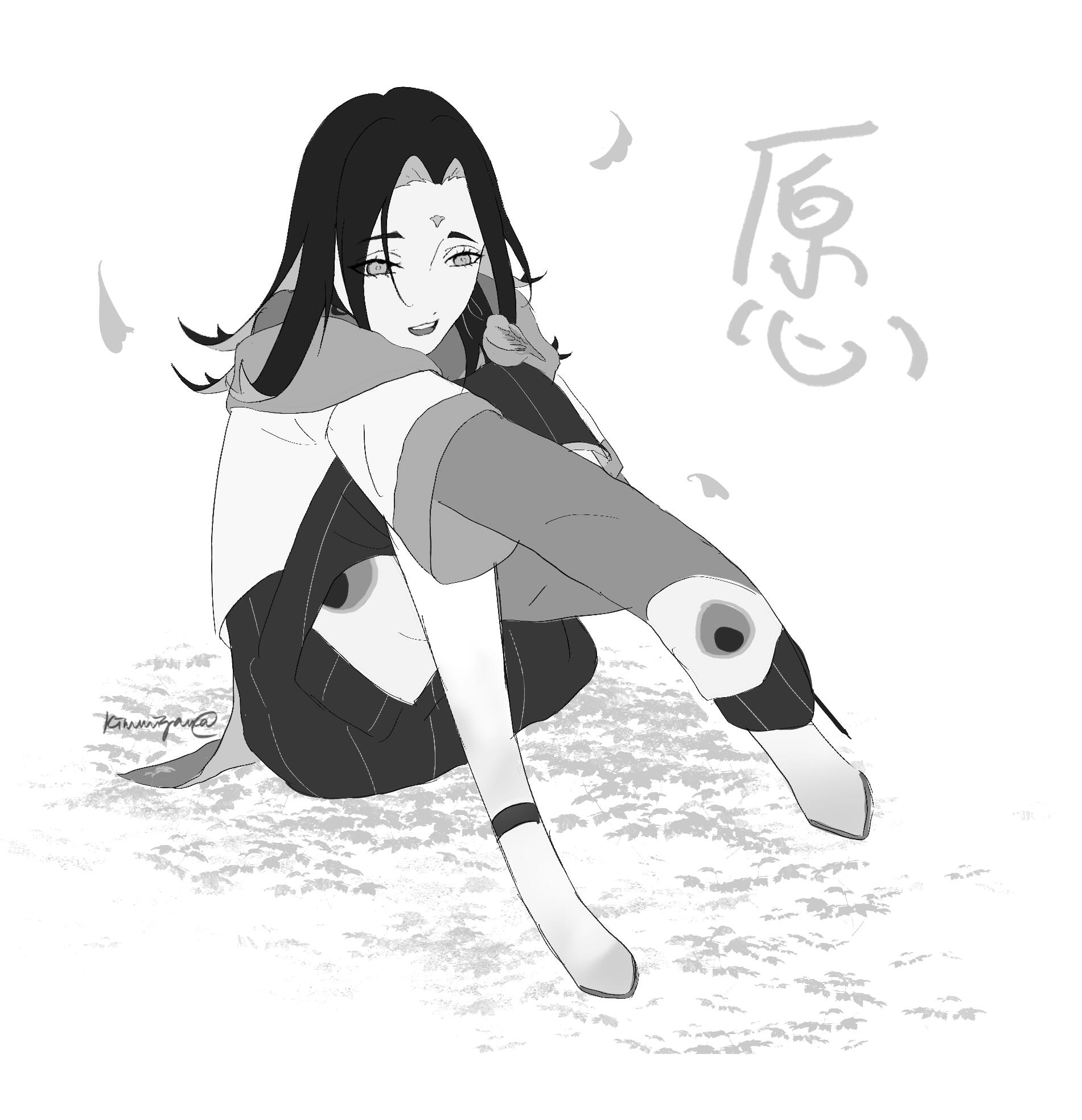 Full body + simple background.